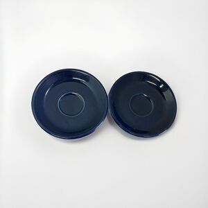 Fiestaware Homer Laughlin Fiesta Cobalt Saucers 2, 6in wide‎ each Vintage